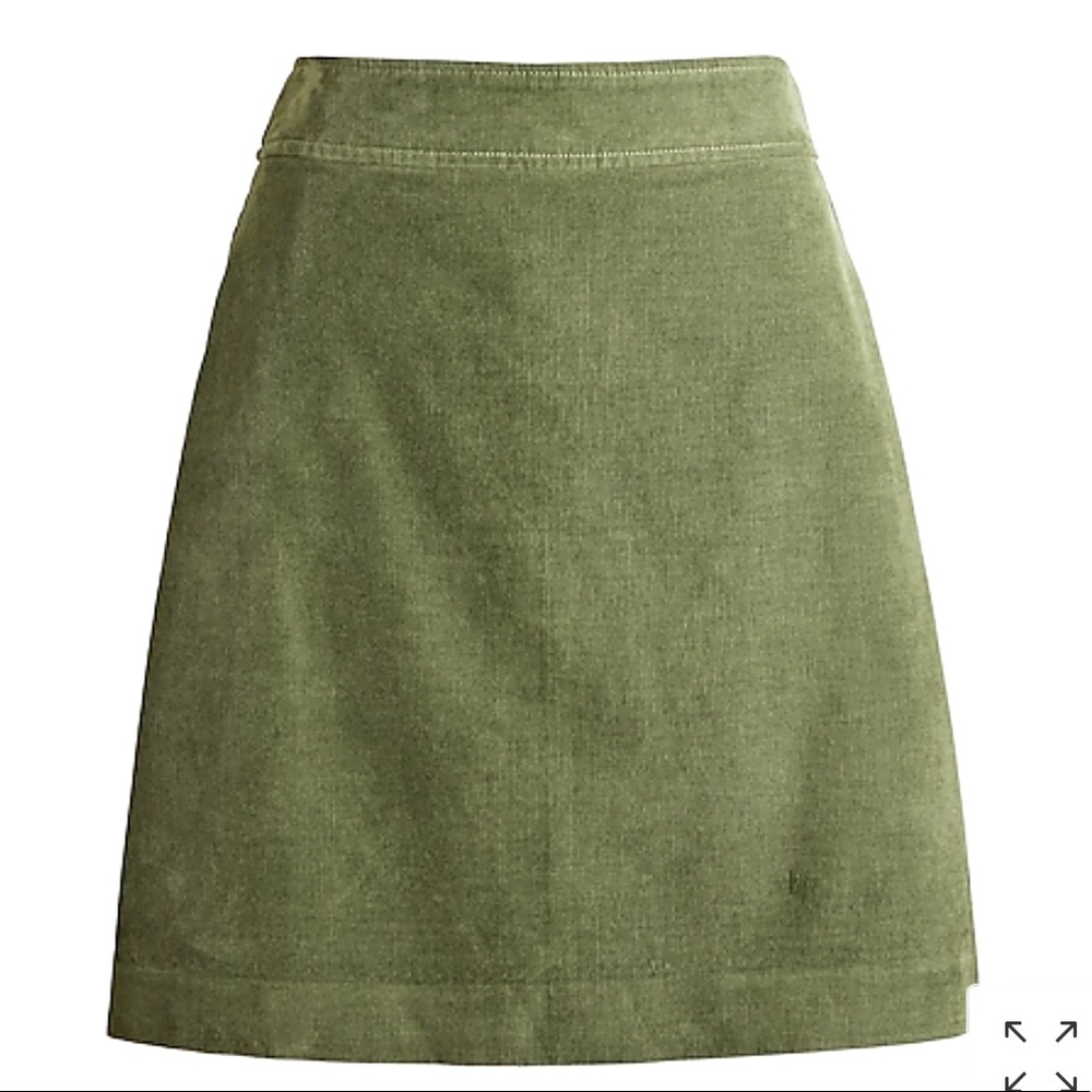 JCrew Olive Corduroy Skirt